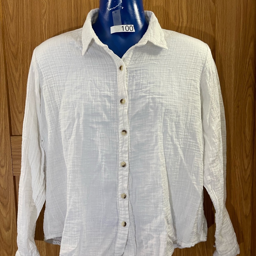 Men's White Button-Up Shirt